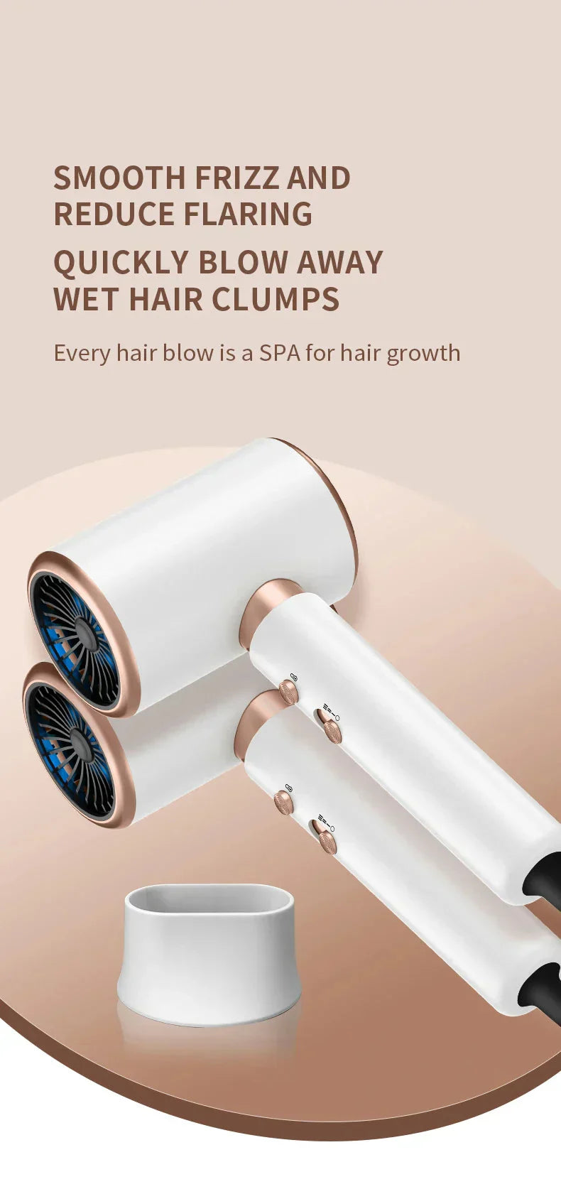 IonBlaze | 2400W Professionele Ionische Haardroger - Warme & Koude Lucht, Pluisvrij Haar