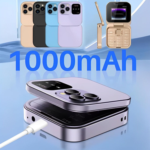 FoldX | Compacte opvouwbare dual-sim-telefoon – HD- en LED-functies