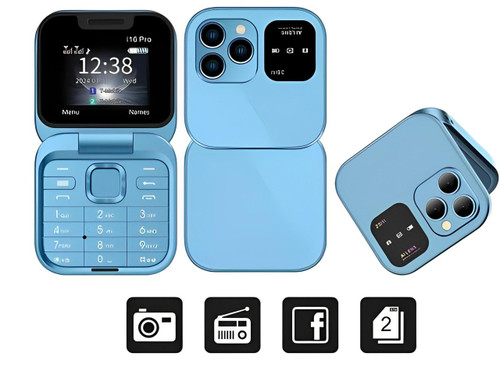 FoldX | Compacte opvouwbare dual-sim-telefoon – HD- en LED-functies