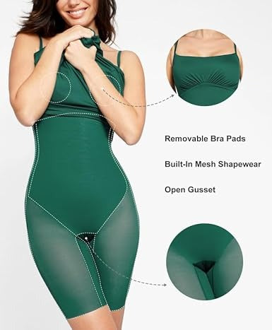 Azelyra | Dames shapewear jurk met ingebouwde beha – Bodycon slankmakende midi jurk