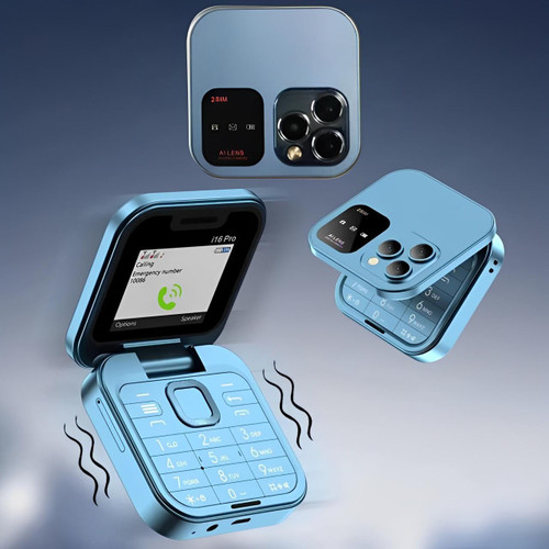 FoldX | Compacte opvouwbare dual-sim-telefoon – HD- en LED-functies