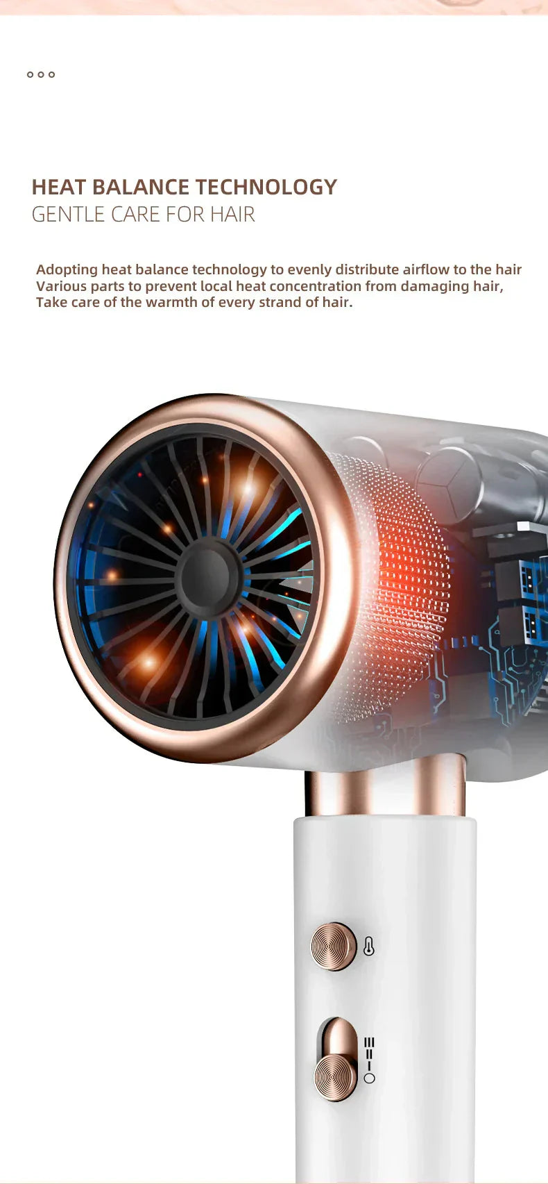 IonBlaze | 2400W Professionele Ionische Haardroger - Warme & Koude Lucht, Pluisvrij Haar