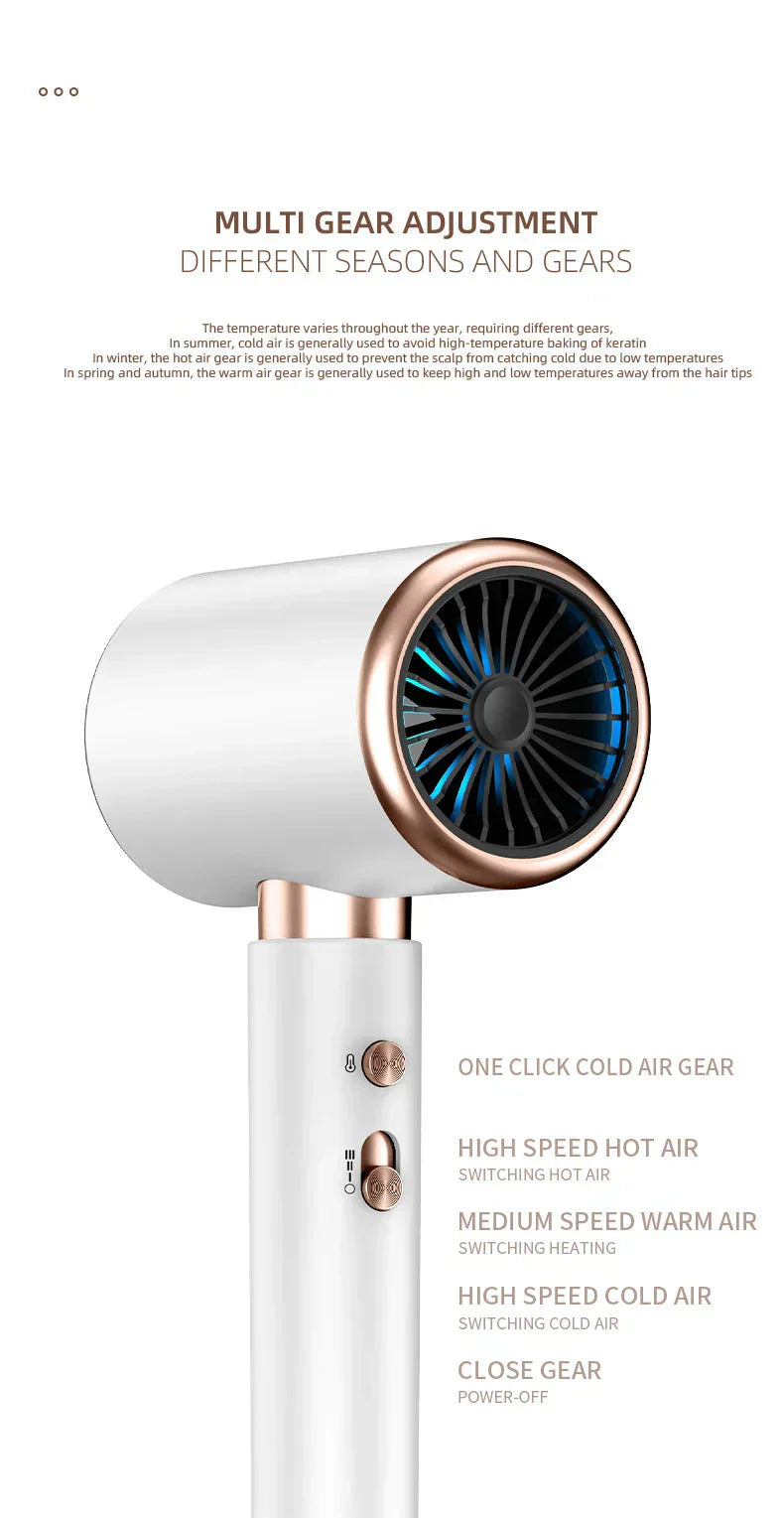 IonBlaze | 2400W Professionele Ionische Haardroger - Warme & Koude Lucht, Pluisvrij Haar