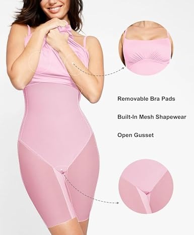 Azelyra | Dames shapewear jurk met ingebouwde beha – Bodycon slankmakende midi jurk