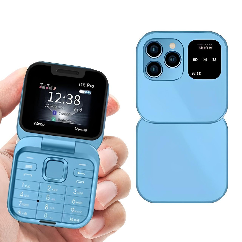 FoldX | Compacte opvouwbare dual-sim-telefoon – HD- en LED-functies