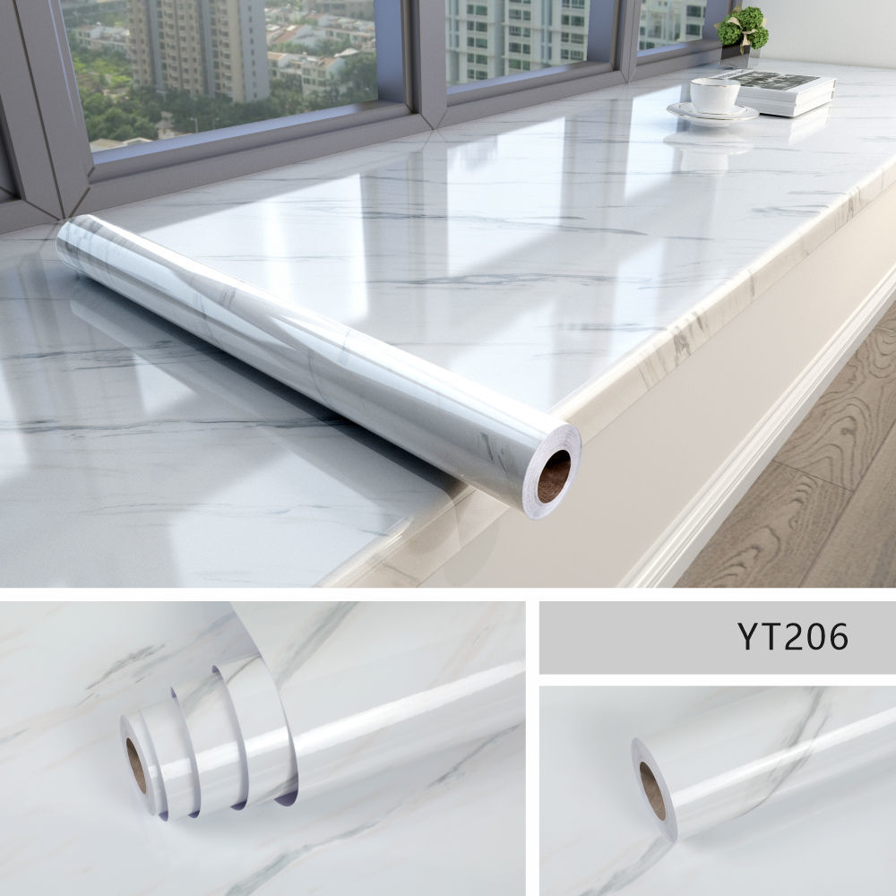 Glossique | Waterdicht Peel-and-Stick Marmer Behang - Zelfklevend Vinyl, Glanzend Marmer Ontwerp