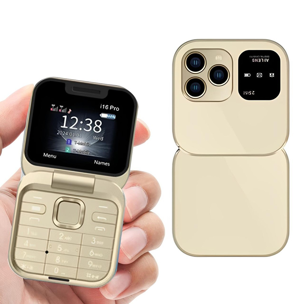 FoldX | Compacte opvouwbare dual-sim-telefoon – HD- en LED-functies