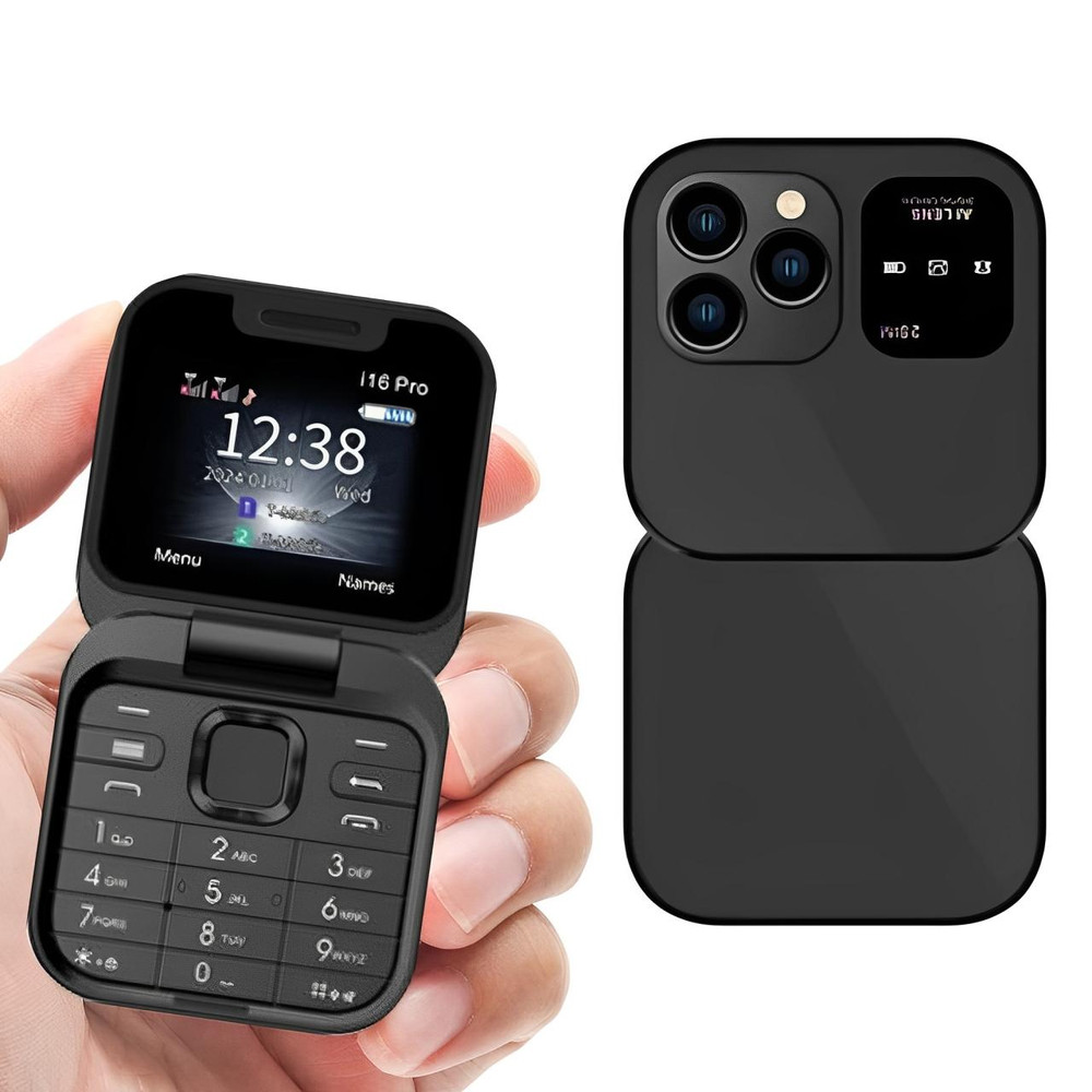 FoldX | Compacte opvouwbare dual-sim-telefoon – HD- en LED-functies