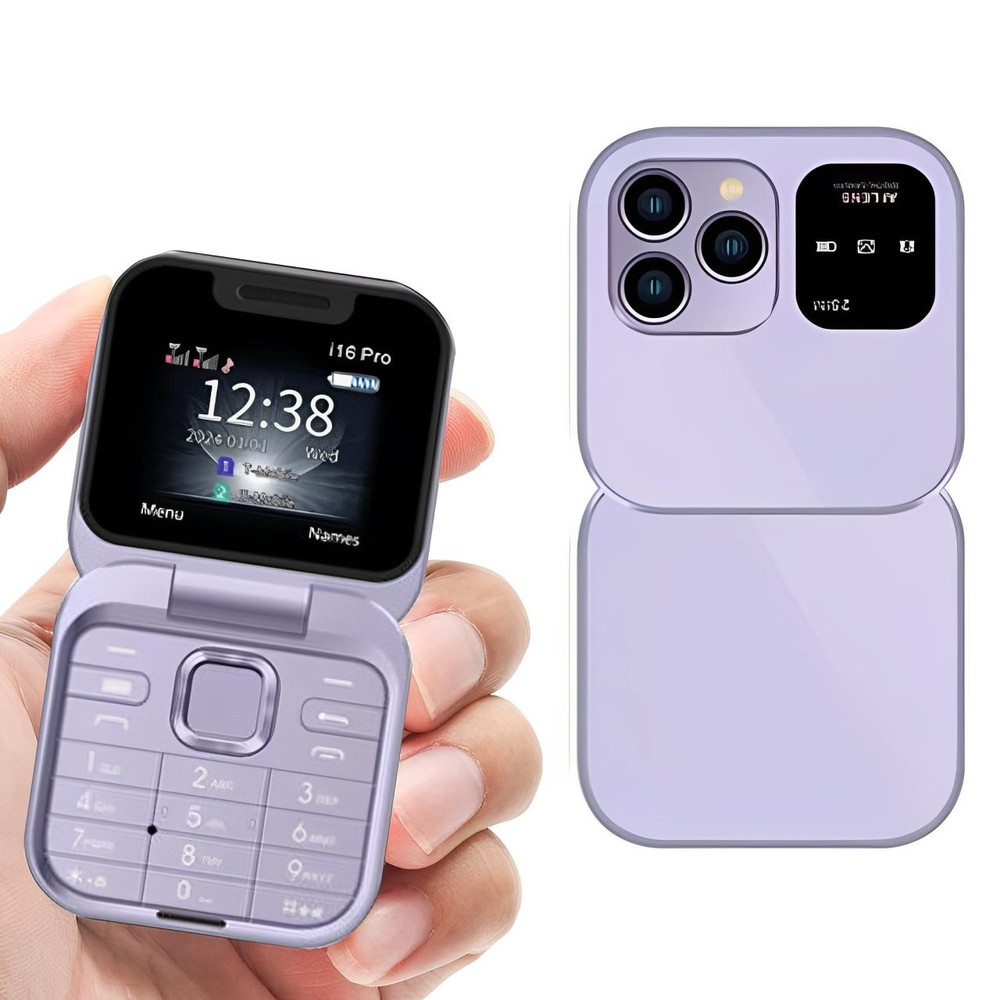 FoldX | Compacte opvouwbare dual-sim-telefoon – HD- en LED-functies