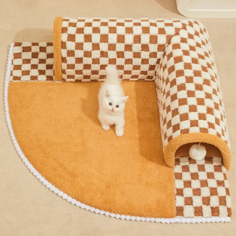 PawTunnel | 2-in-1 pluche tunnelbed voor katten en honden – interactief speelgoed en een knus rustplekje