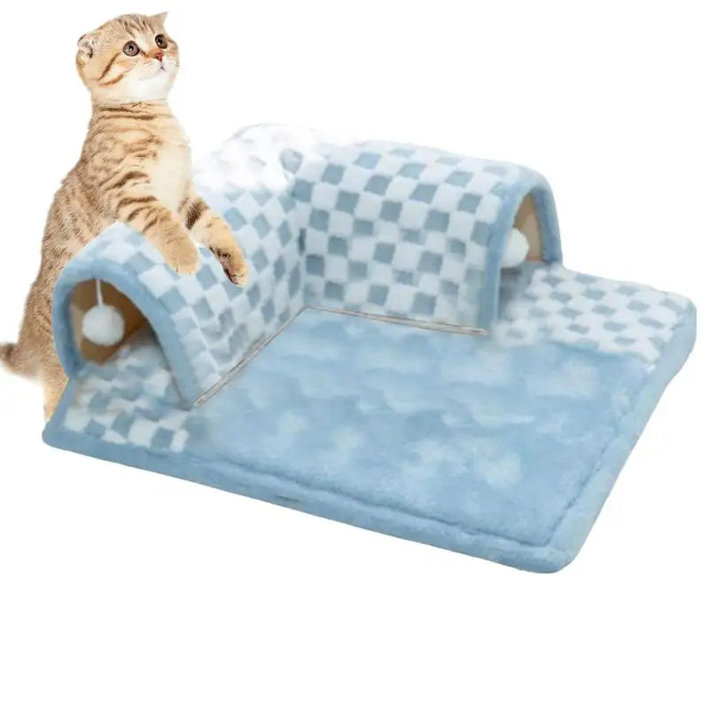 PawTunnel | 2-in-1 pluche tunnelbed voor katten en honden – interactief speelgoed en een knus rustplekje