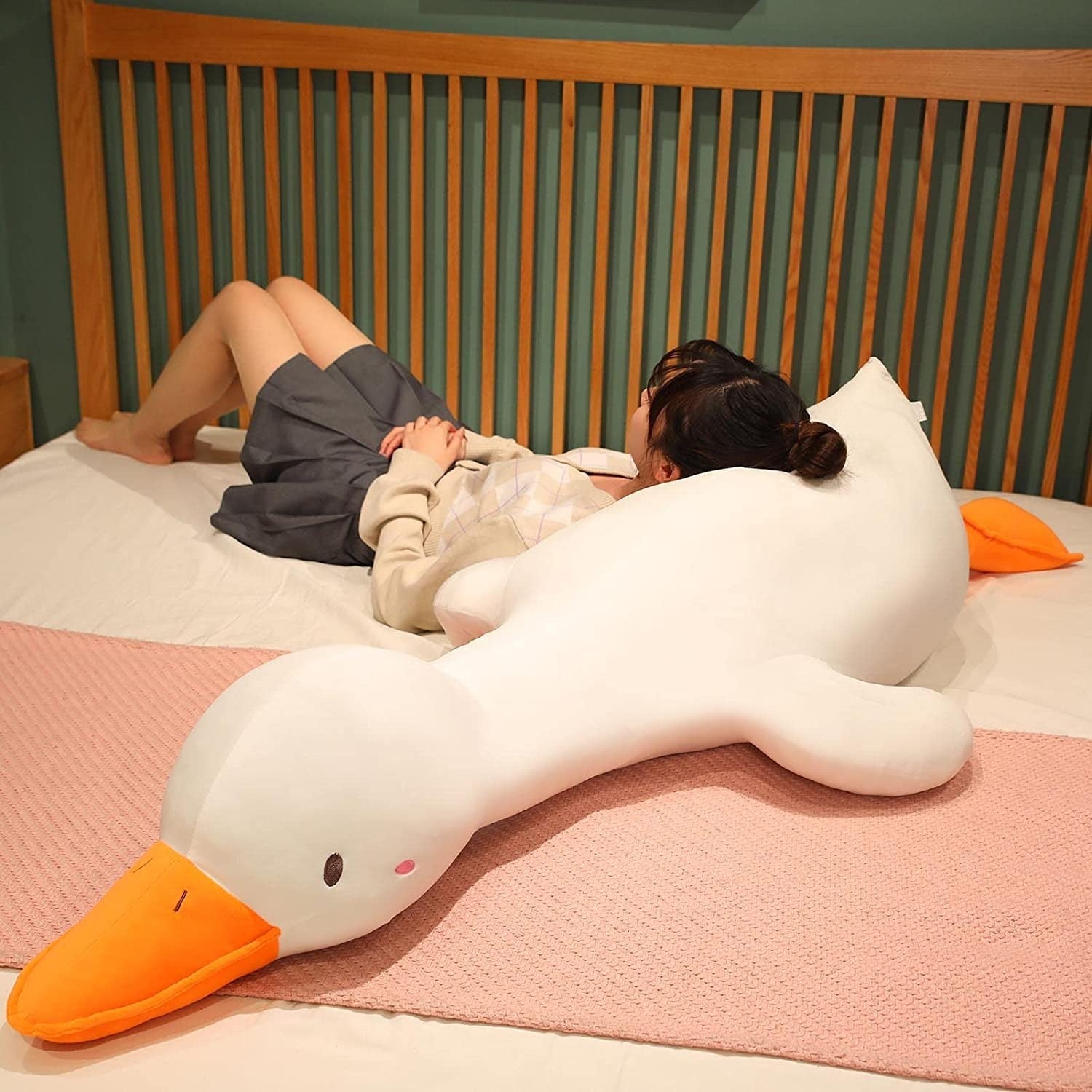 PlushiGoose | Reuze Pluche Gans Knuffeldier - Zacht Knuffel Kussen Speelgoed