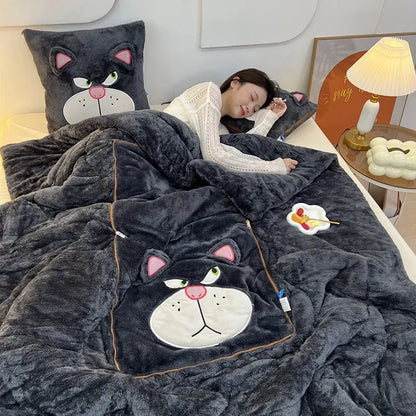 Comfora | 2-in-1 omvormbaar kussen-dekbedset — Warme reis- en huisdeken met kussen,