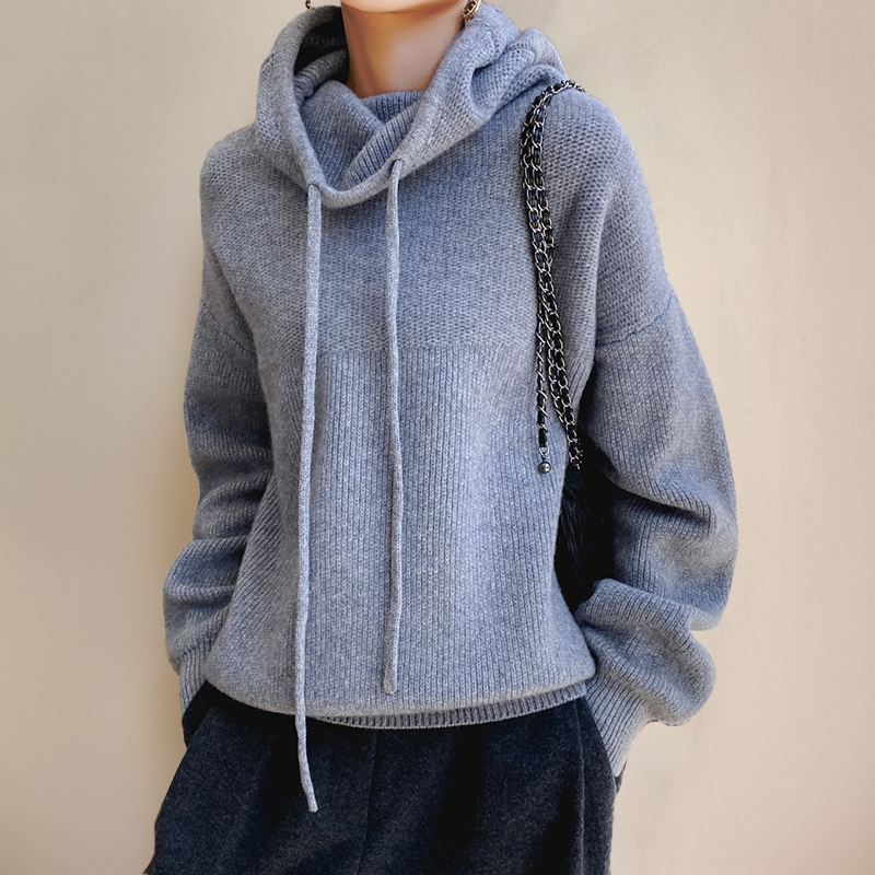 Wysteria | Dames Comfortabele Gebreide Hoodie – Zachte Pullover met Capuchon