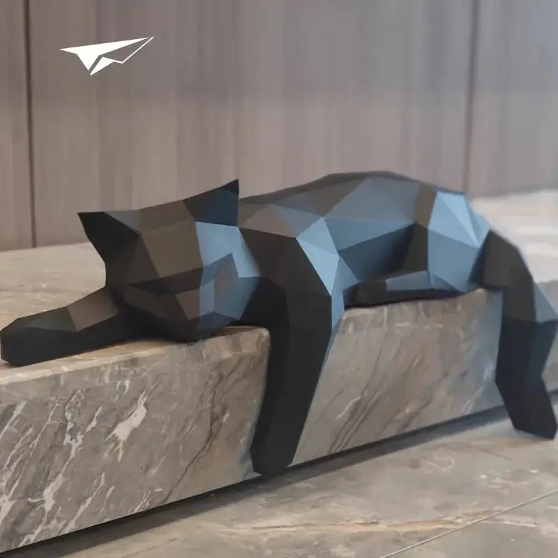 Pawstract | Modern Geometrisch Kattenbeeld - Elegant Minimalistisch Kattendecor