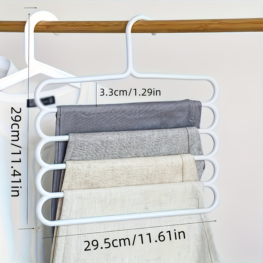 PantStack | 5-Laags Broeken- & Kledinghanger – Duurzame Plastic Kledingkast Organizer