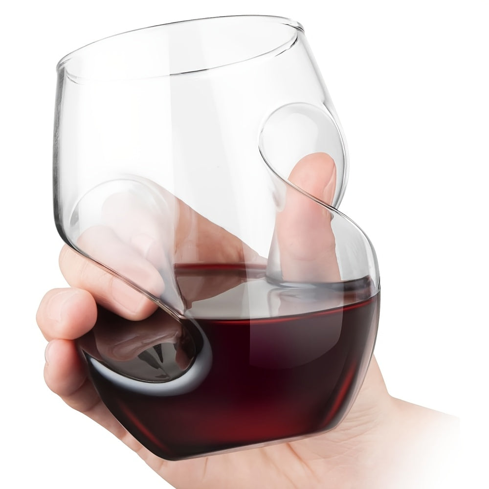 FinoGlass | 4-delige set borosilicaatglazen van 16 oz – elegante gebogen wijnglazen, duurzaam drinkgerei