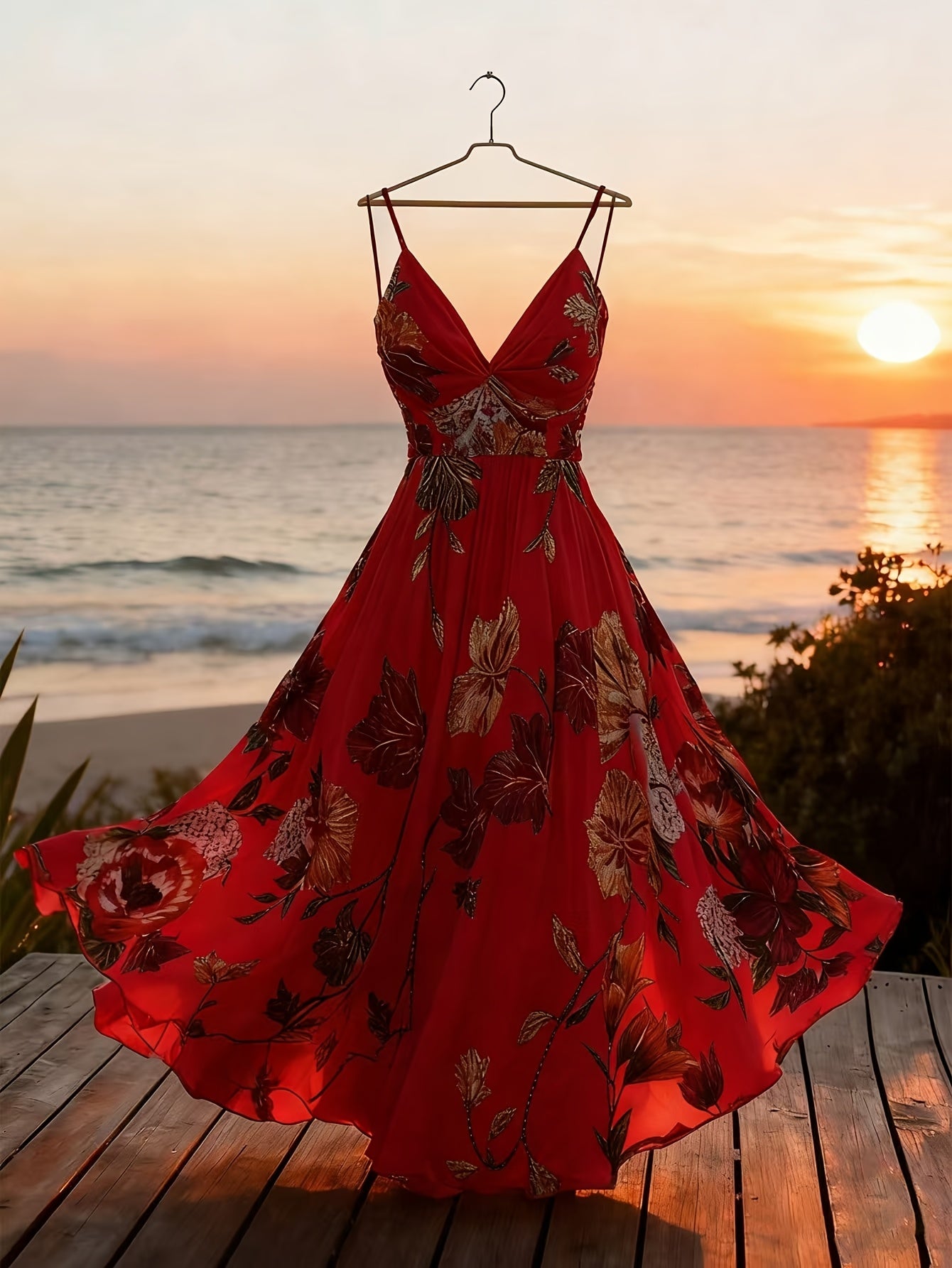 Greya | Zomerjurk voor dames – Midi-jurk met bloemenprint, mouwloos, voor op het strand