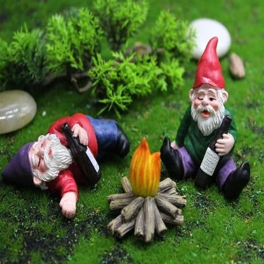 GnomeSway | Hilarische dronken tuinkabouters, plezier in de tuin, decoratieve set