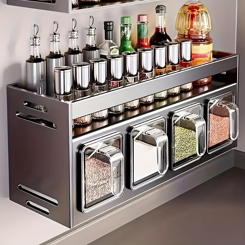 SpiceRack | Grote uittrekbare kruidenrek-organizer – Roestbestendige aluminium kastplank