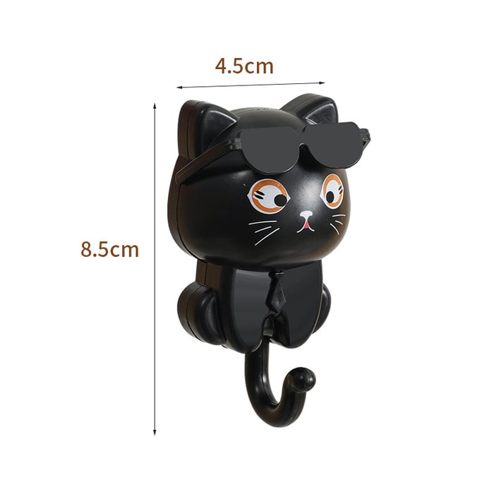 PurrPeek | Grillige Kat Sleutelhanger - Cartoon Glurende Kat Muurhaak voor Sleutels & Accessoires