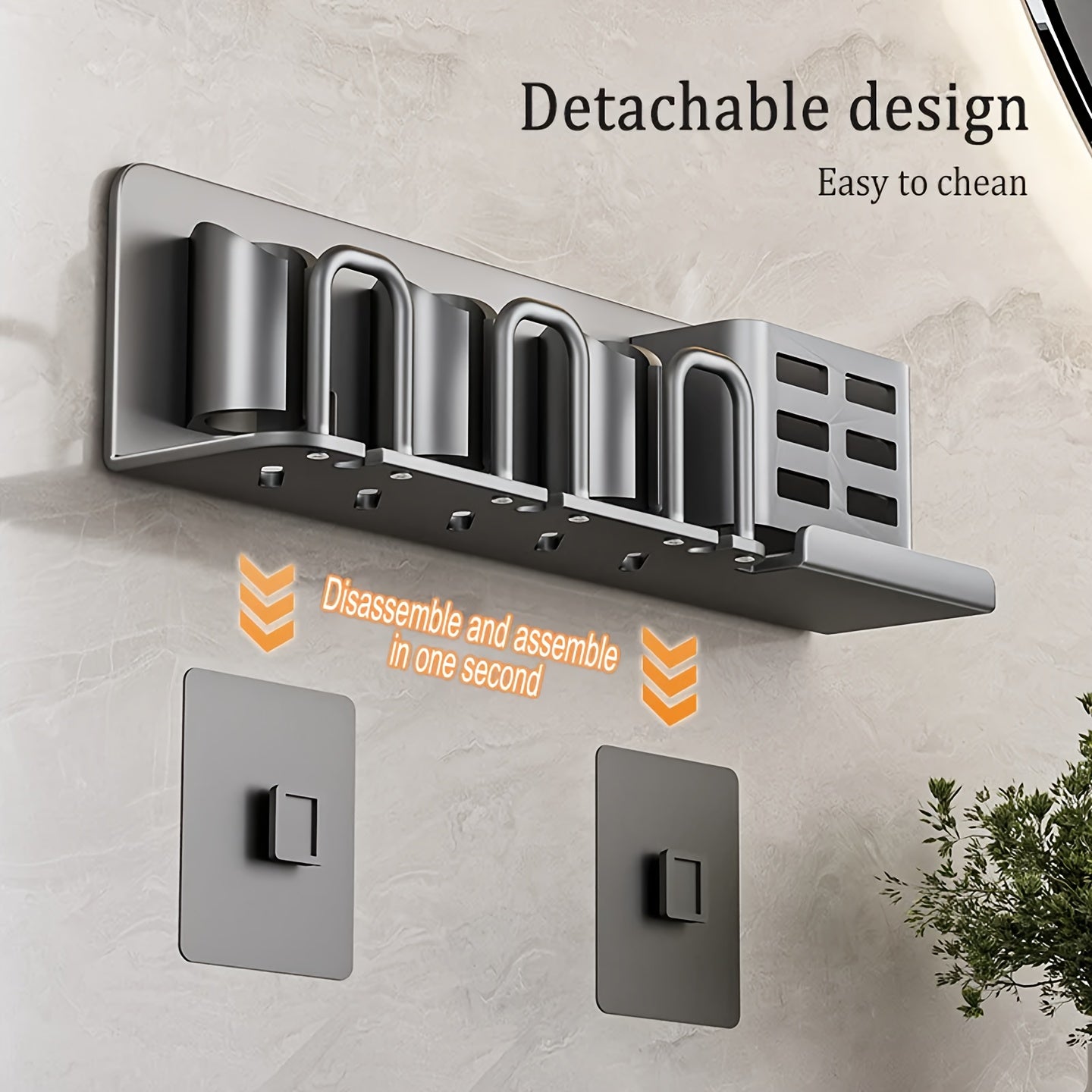 EasyHold | Wandgemonteerde aluminium tandenborstel- en scheermeshouder – geen boren nodig