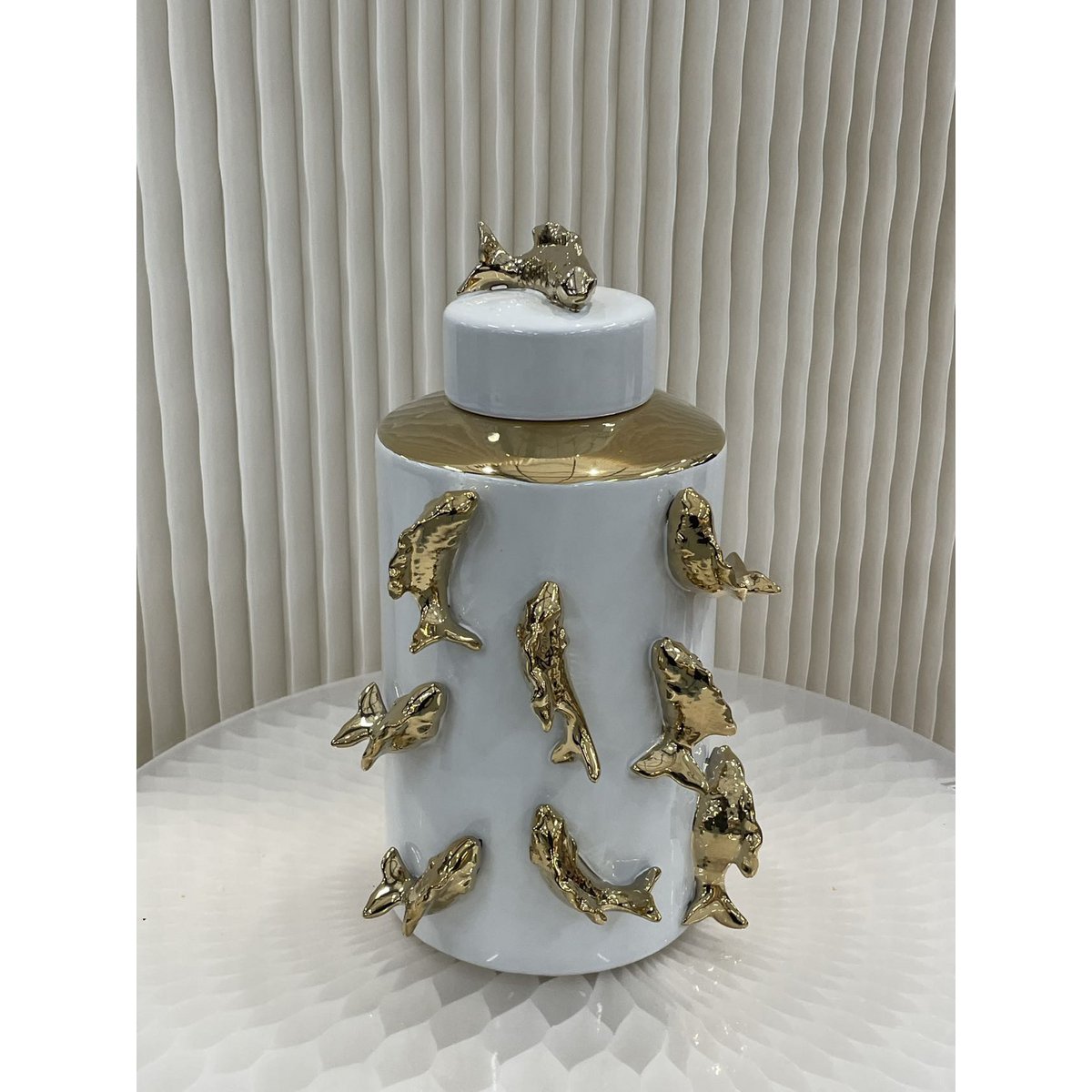 LuxeJar | Gouden vissen decor pot vaas