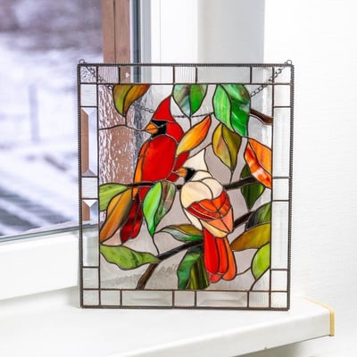 AeriGlass | Acryl Gebrandschilderd Glas Wanddecoratie - Kleurrijk Zon-Vanger Paneel