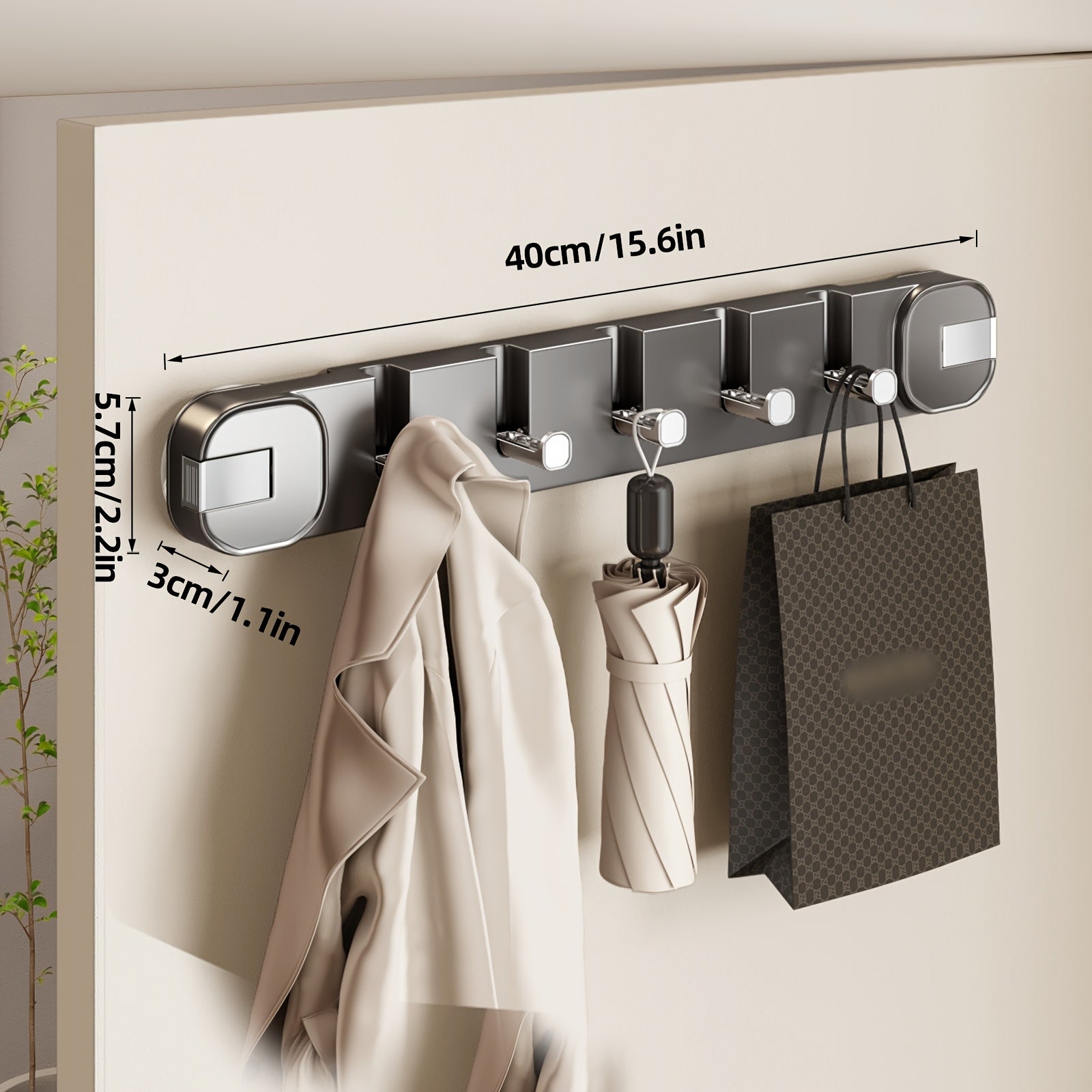 ModiHook | Zelfklevende zuignapwandhaken zonder boren – Verborgen rek met 5 haken