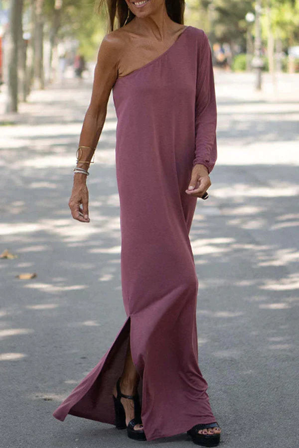 Selira | Elegante asymmetrische avondjurk – slim fit lange feestjurk voor formele gelegenheden