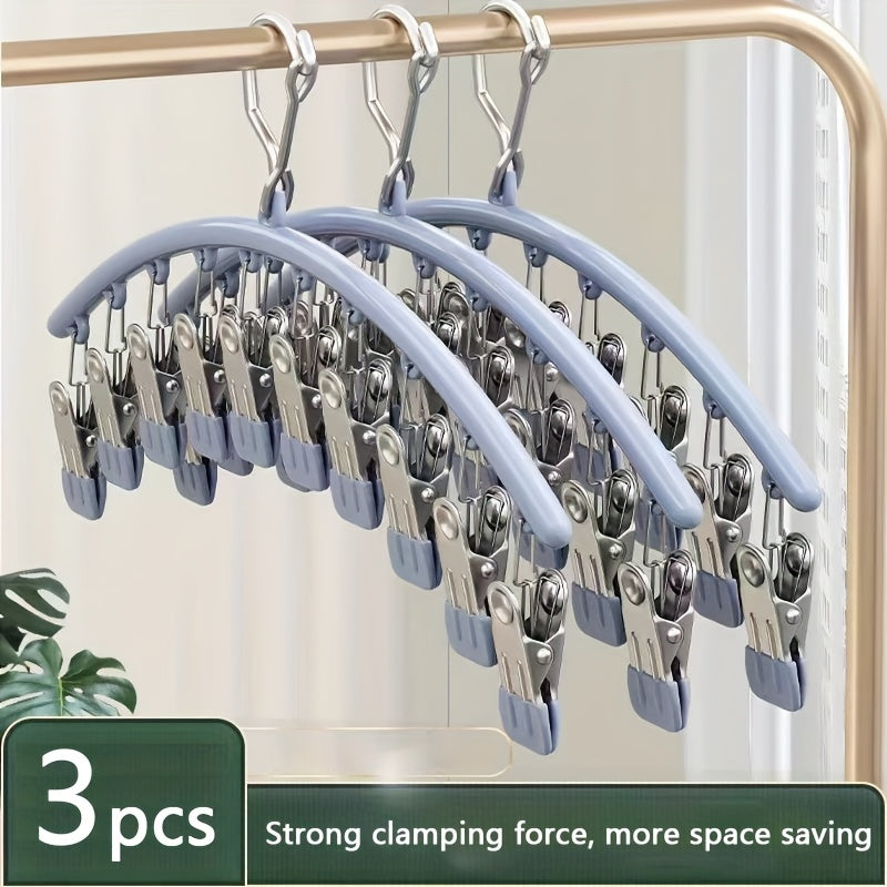 ClipCore | 3 roestvrijstalen wasknijpers + 10 mini-grijpclips – Duurzame, antislip hangers