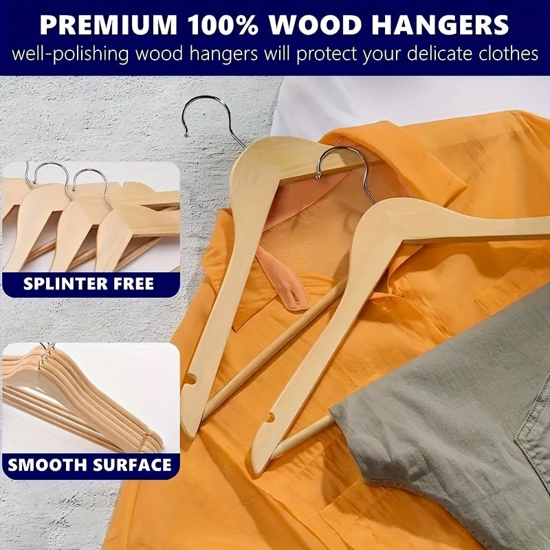 EverHanger | Duurzame Houten Overhemdhangers - Zware Kasthangers