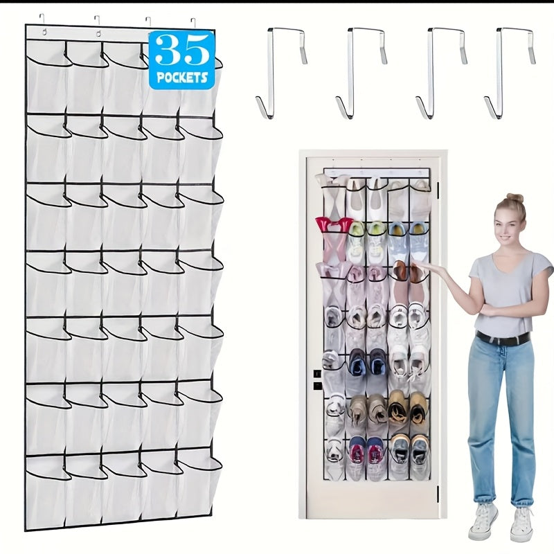 ShoeCaddy | Over-de-Deur Schoen Organizer met 24/35 Grote Gaaspockets – Hangende Schoenenrek