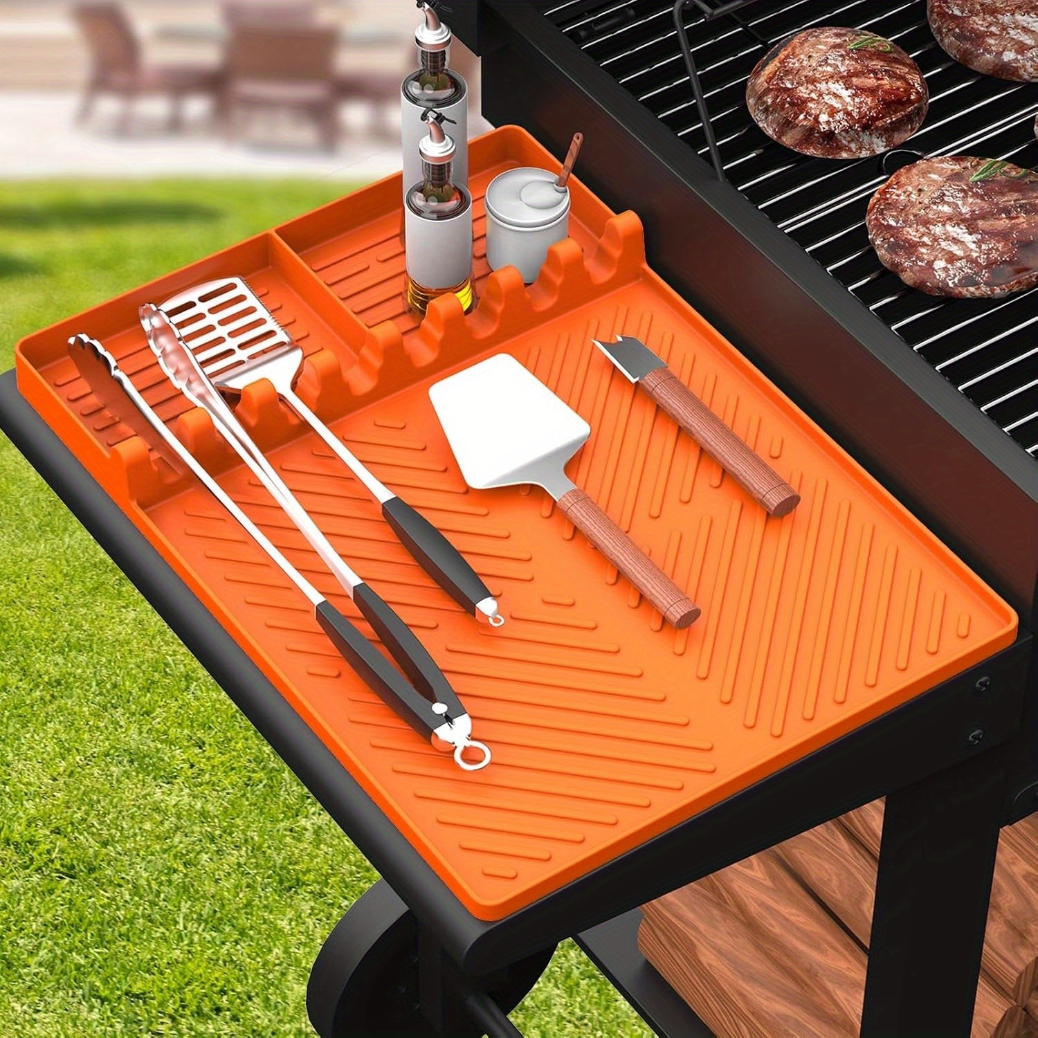 GriddleDock | Siliconen Grillgereedschapsmat voor Blackstone Grill, BBQ Grill Zijplank Mat