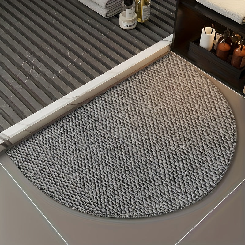 SabiStep | Wabi-Sabi Antislip Halfronde Badmat – Boho Stijl Vloerkleed, Huismat voor Binnen & Buite