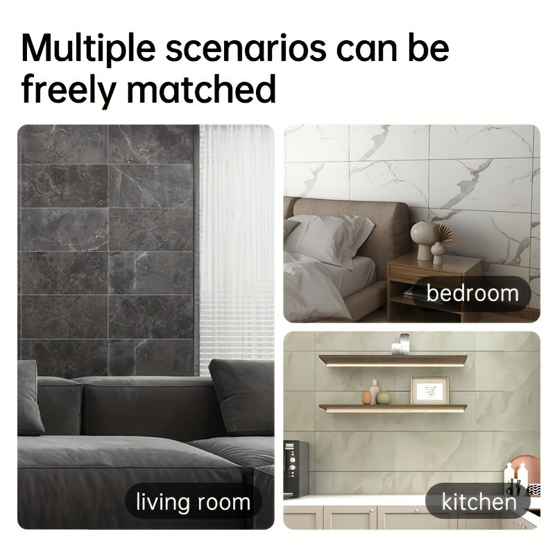 MarbLuxe | Marmer effect Zelfklevende Muurtegels - Waterdichte Vinyl Foam Stickers voor Keuken, Badkamer, Woonkamer