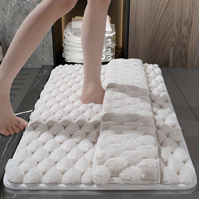FluffMat | Pluche badmat met lang haar – antislip, traagschuim
