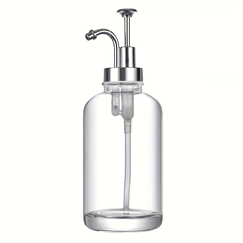 SyrupLux | 500 ml glazen koffiesiroopdispenser met pomp en trechter – Elegante koffie-, bar- en keukenflacon