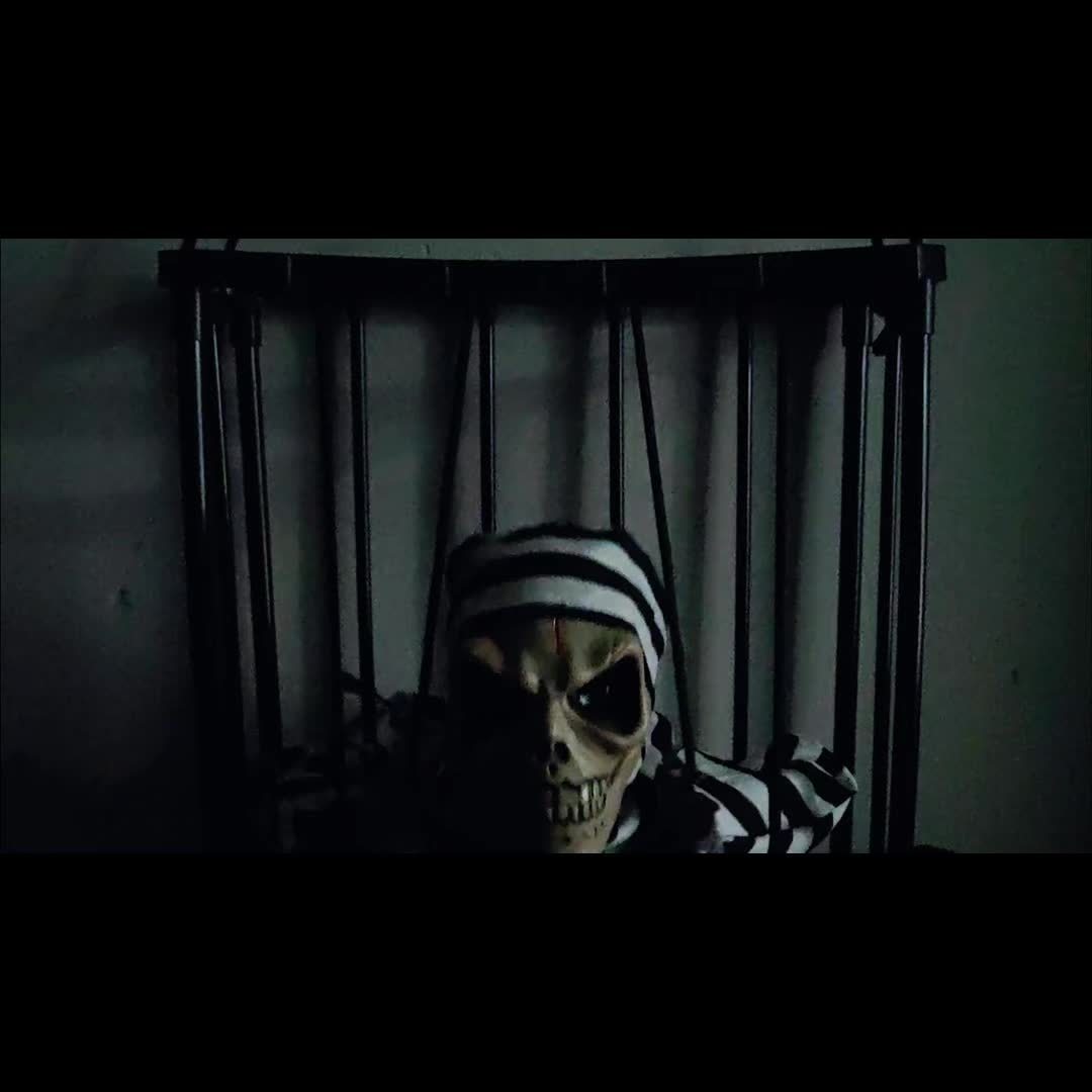 TerrorBone | Geanimeerde schreeuwende skelet Halloween-decoratie – Bewegingssensor Buiten griezelige rekwisiet