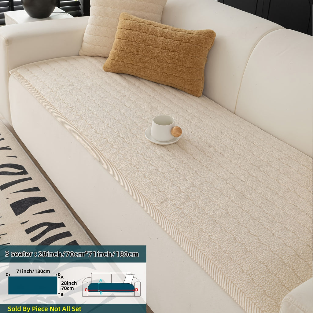 SnugWrap | Slipvaste Sofa Overtrek van Dik Pluche - Machinewasbaar, Huisdiervriendelijke Bankbeschermer voor de Woonkamer