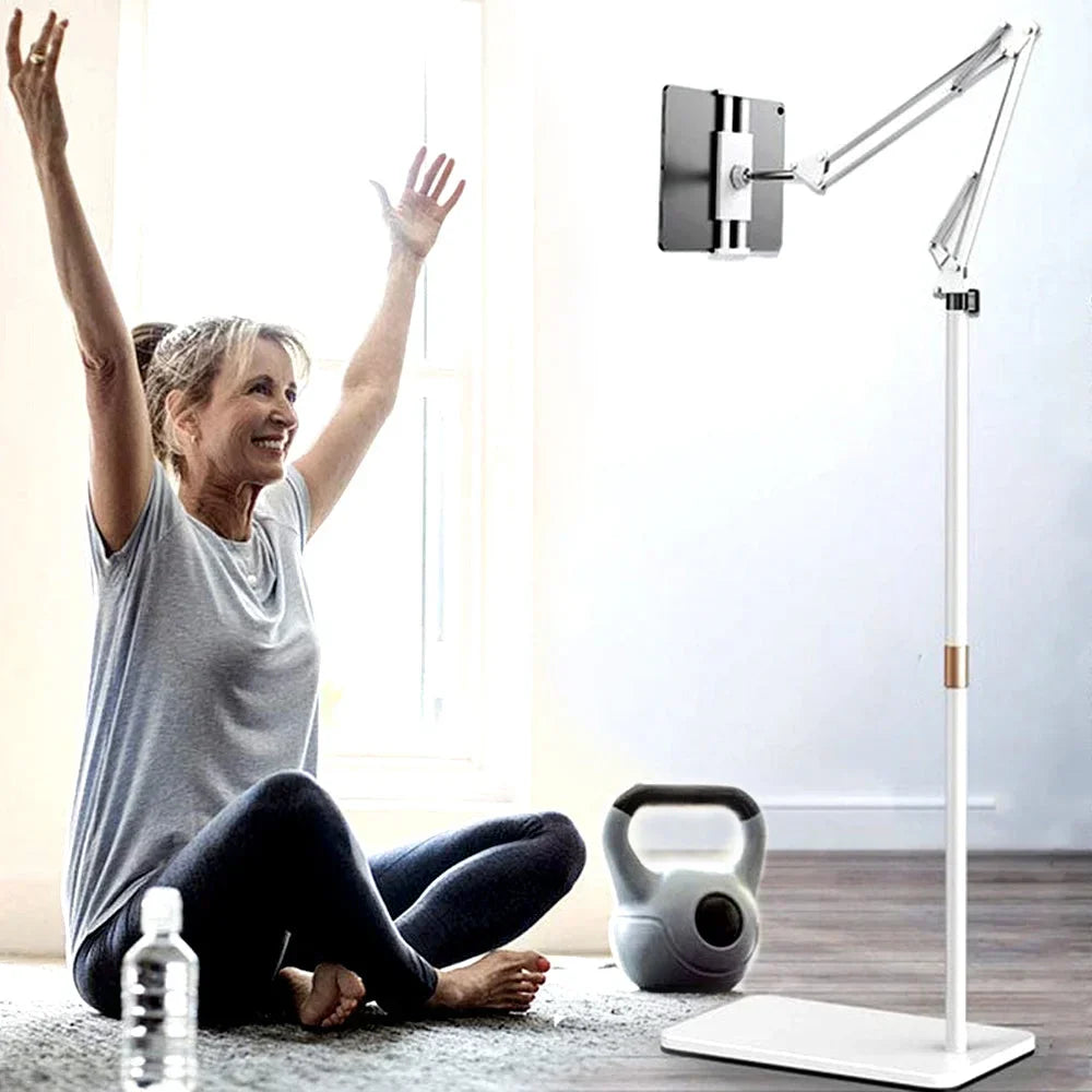 FoldiBase | 360° flexibele, opvouwbare en verstelbare vloerstandaard voor iPad en tablet