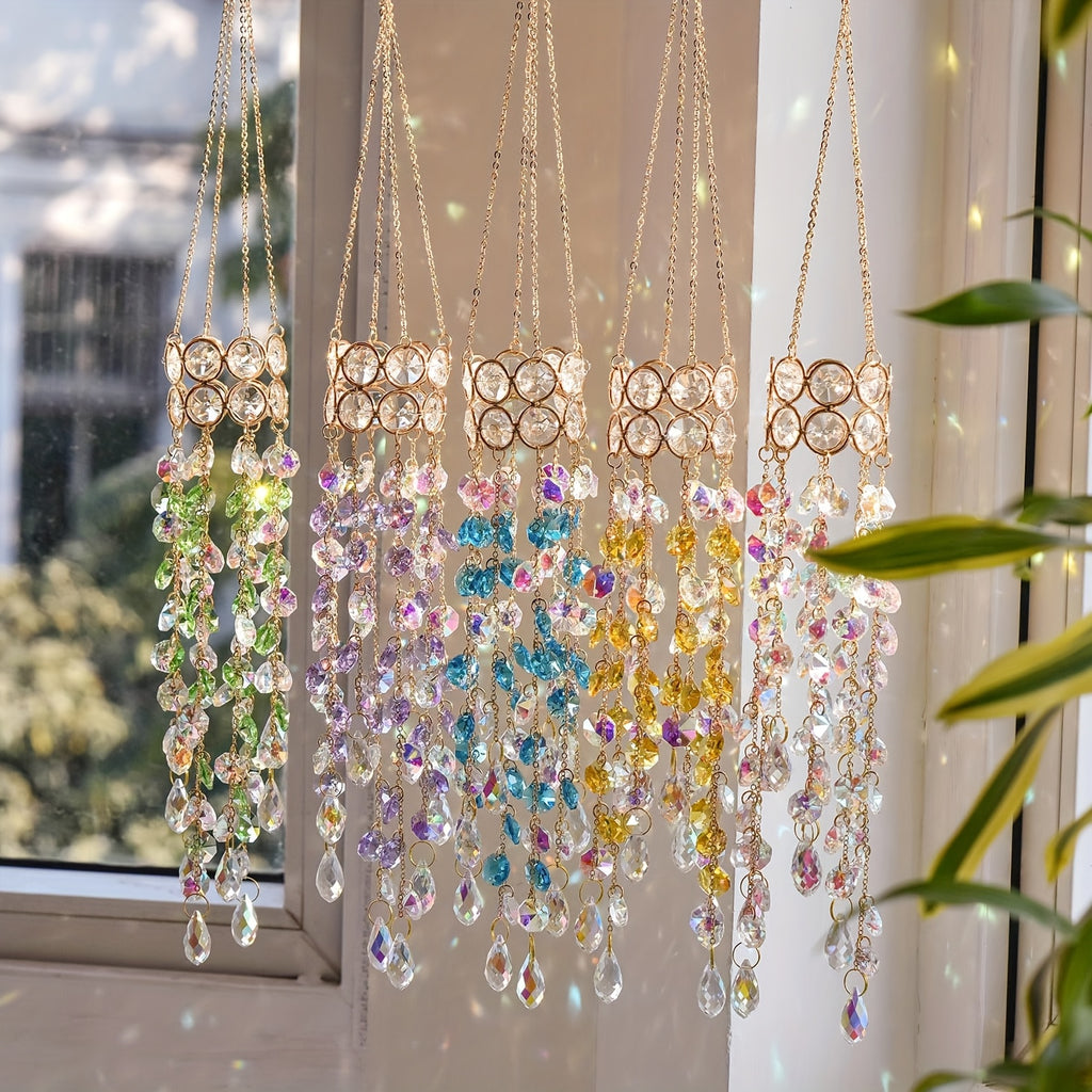 SunPrism | Kristallen Zonnevanger Raamhanger, Verguld Prisma Suncatcher, Regenbooglicht Maker