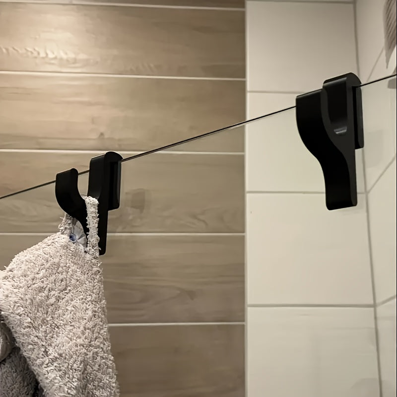 ShineHook | Premium 8 mm glazen douchedeurhaak – Stevige handdoek- en kledinghanger voor de badkamer