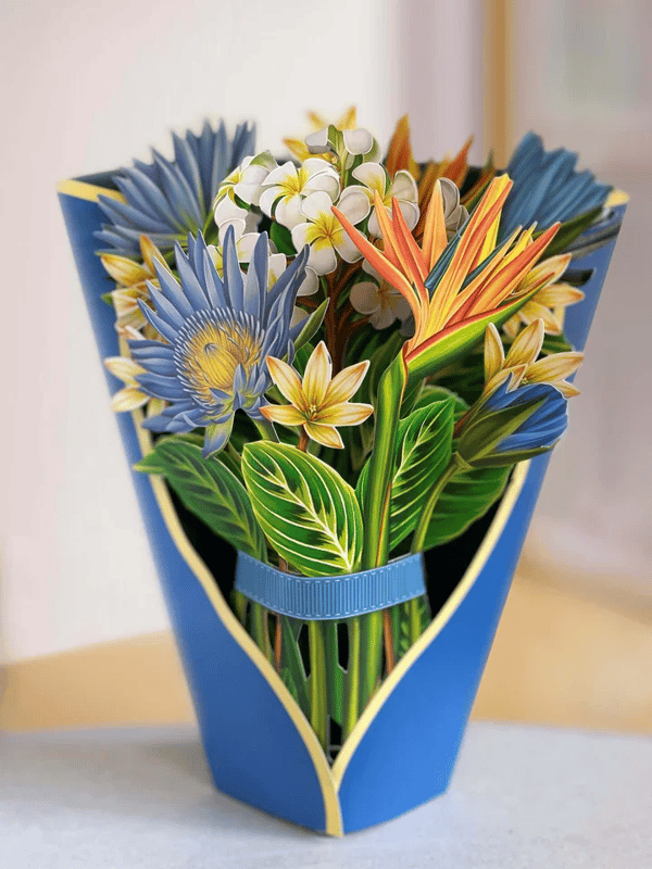 BudBoom | 3D Pop Up Bloemen Wenskaart - Plastic Bloemen Verrassing Cadeaukaart