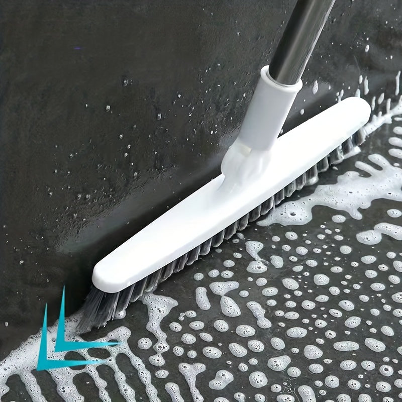 TwirlClean | Badkamervloerborstel - Roterende schrobborstel met harde haren en lange steel voor het schoonmaken van badkuipen en tegels