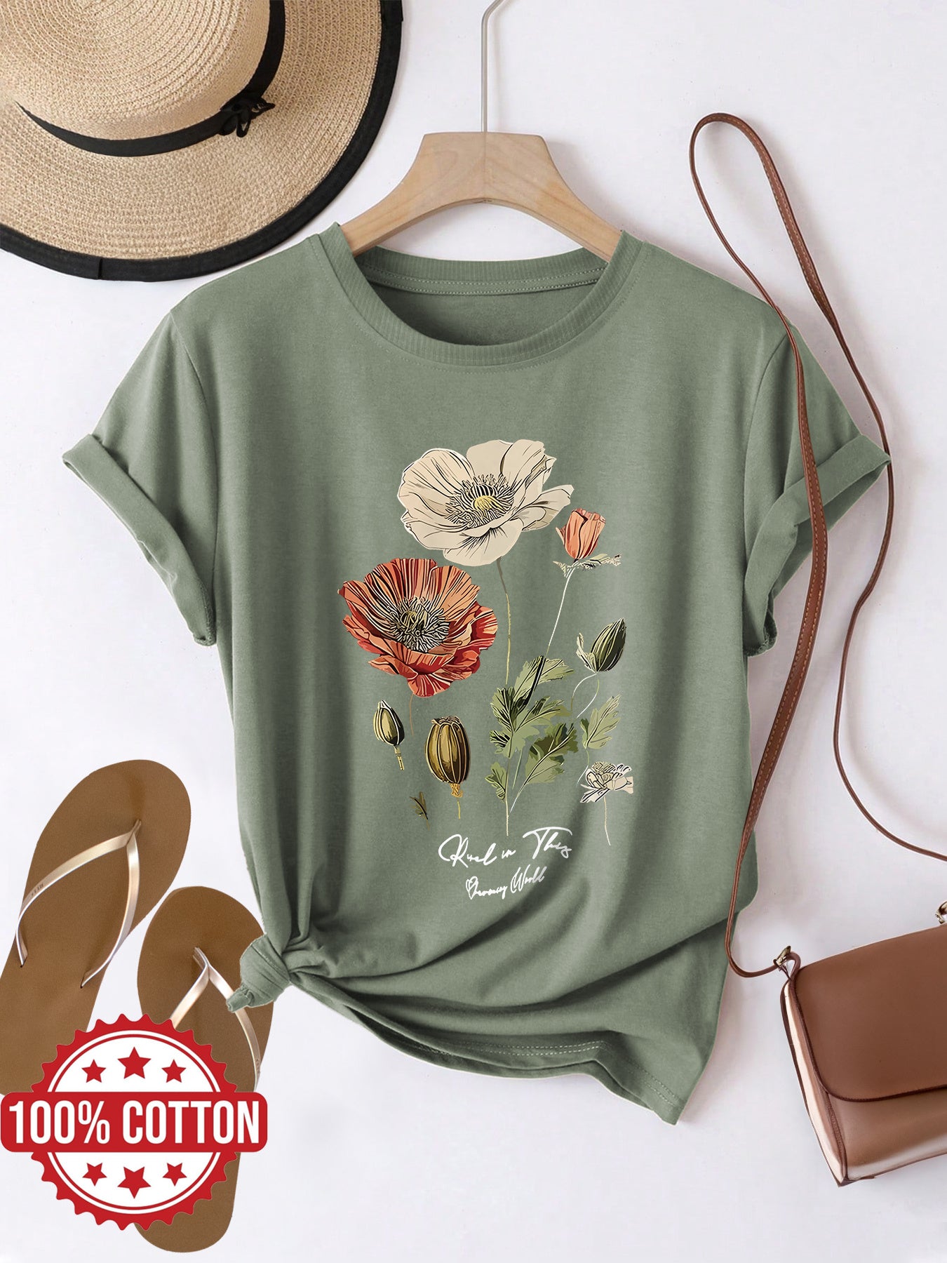 Jovie | Casual T-shirt met bloemenprint voor dames – Lichtgewicht zomertop met korte mouwen