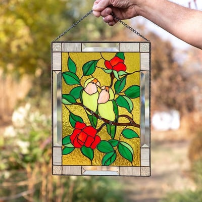 AeriGlass | Acryl Gebrandschilderd Glas Wanddecoratie - Kleurrijk Zon-Vanger Paneel