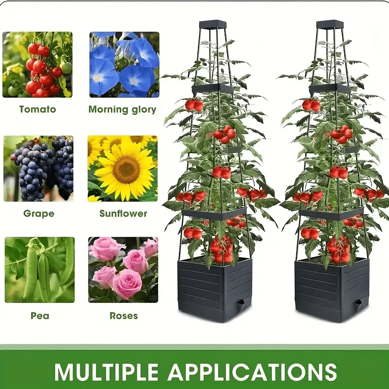 GridGrow | Zelfbewaterende Tomatenplantbox – Duurzame Plastic Vierkante Plantenbak