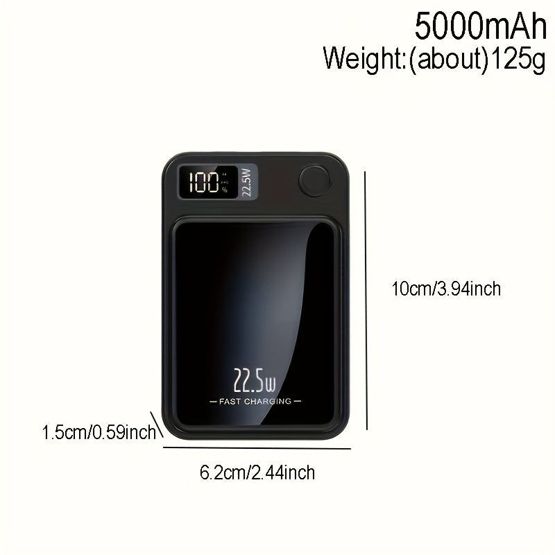 PowerMag | 10000mAh Magnetische Draadloze Power Bank - 22.5W Snel Opladen, Draagbare Lader