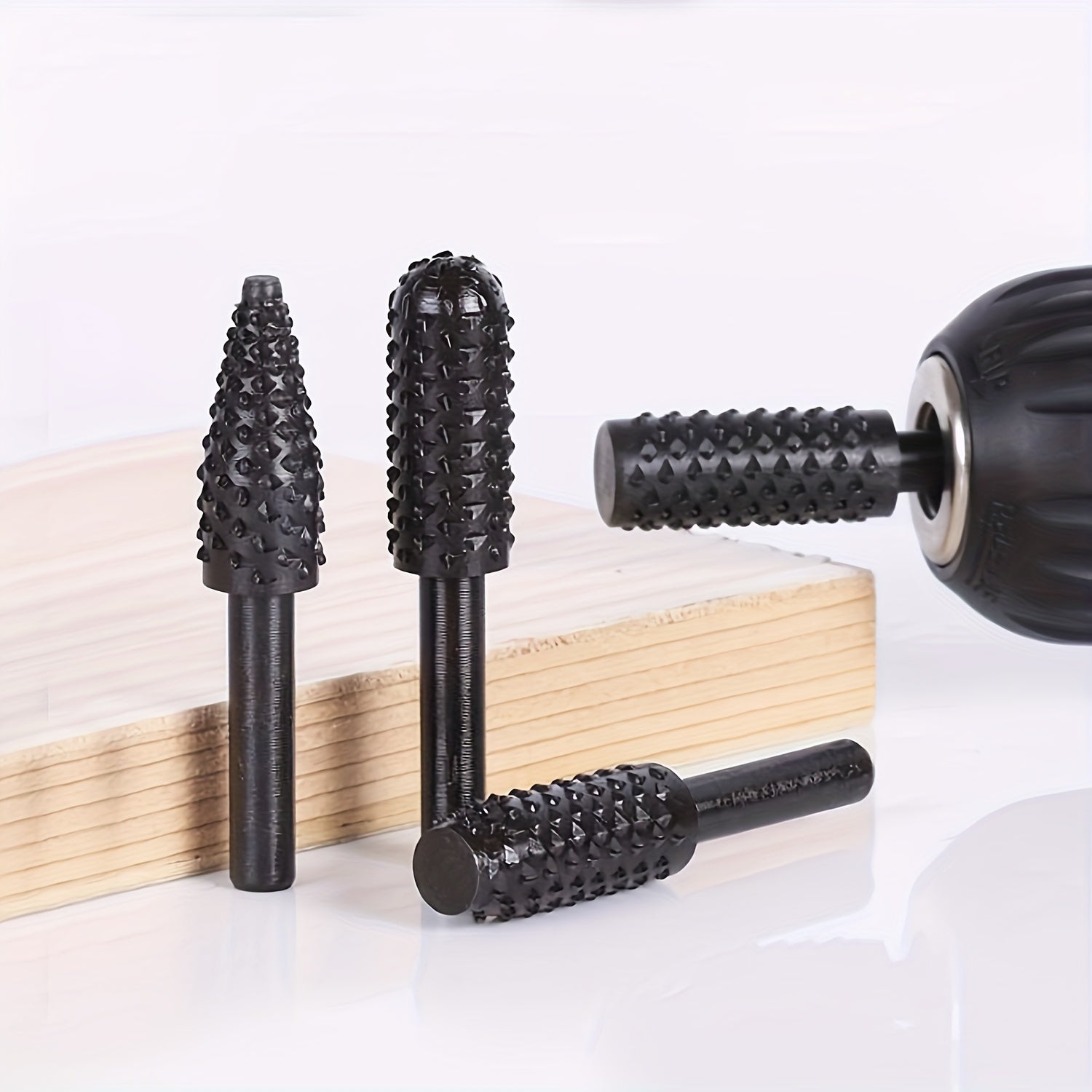 DrillRasp | 5/10st Houtsnijwerk Vijl Rasp Boren Set - Roterend Gereedschap voor DIY Houtbewerking, Graveren, Polijsten, Slijpen en Vormgeven